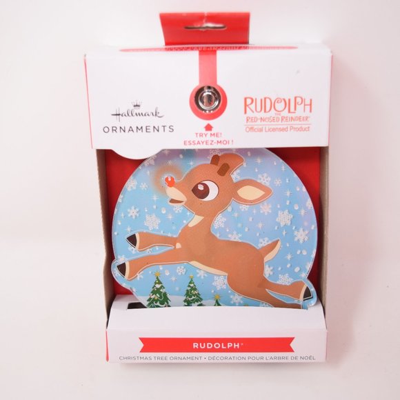 2021 Rudolph Red Nosed Reindeer Hallmark Christmas Tree Ornament Light Up New - Picture 4 of 9